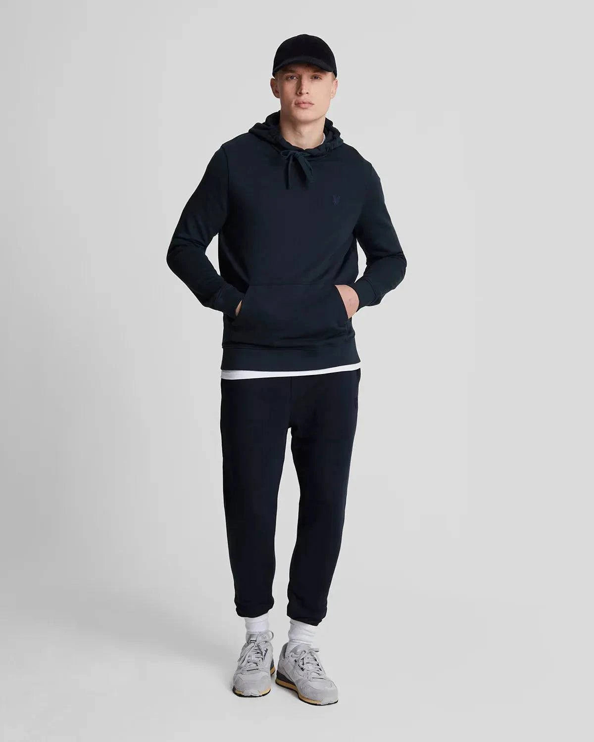 Lyle & Scott Tonal Eagle Pullover Hoodie In Dark Navy - RD1 Clothing