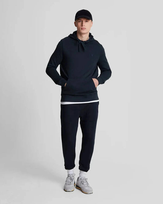 Lyle & Scott Tonal Eagle Pullover Hoodie In Dark Navy - RD1 Clothing