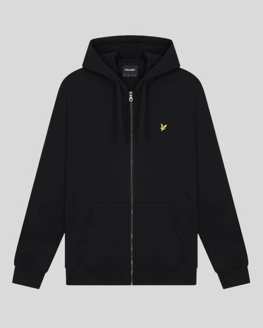 Lyle & Scott Zip Through Hoodie Black - RD1 Clothing
