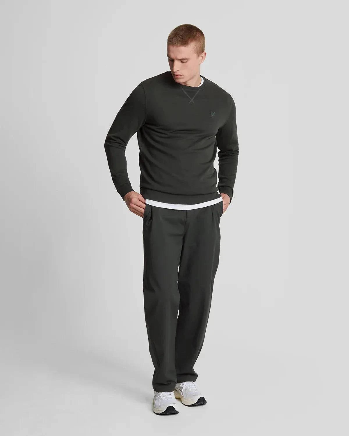 Lyle & Scott Tonal Eagle Crew Neck Sweatshirt In Gunmetal - RD1 Clothing