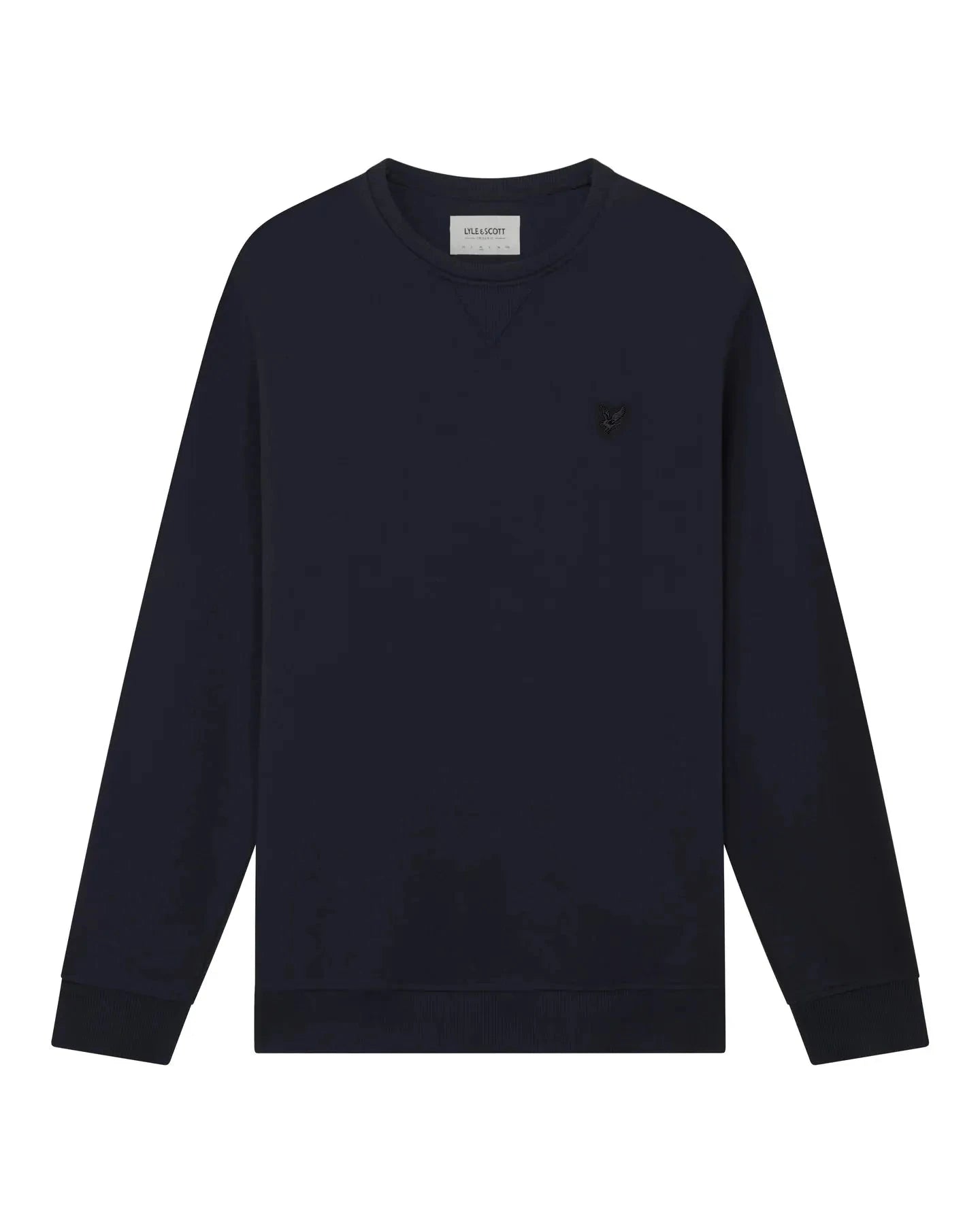 Lyle & Scott Tonal Eagle Crew Neck Sweatshirt In Dark Navy - RD1 Clothing