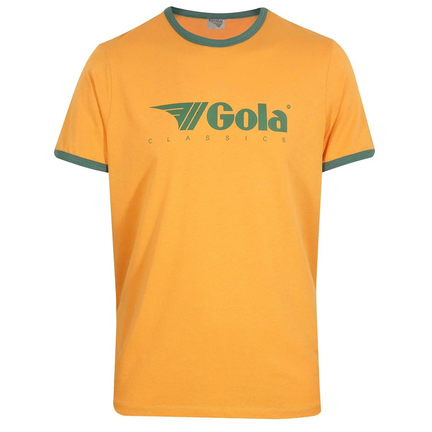Gola Classics Printed Ringer Tee In Yellow/Green - RD1 Clothing