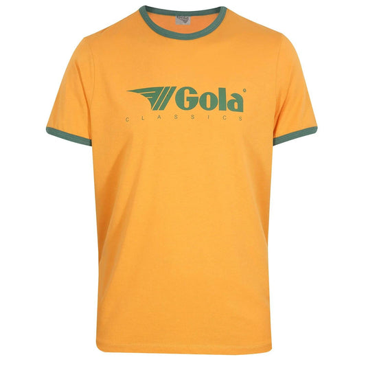 Gola Classics Printed Ringer Tee In Yellow/Green - RD1 Clothing