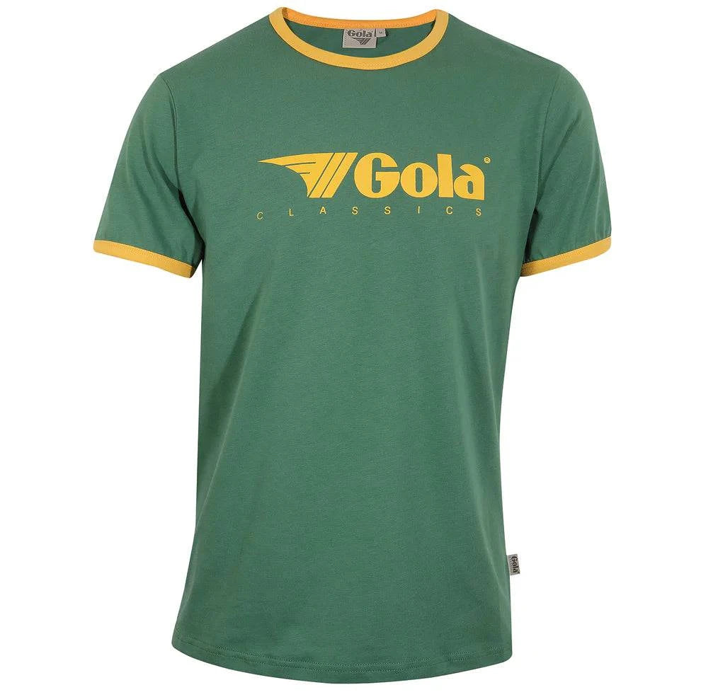 Gola Classics Printed Ringer Tee In Green - RD1 Clothing