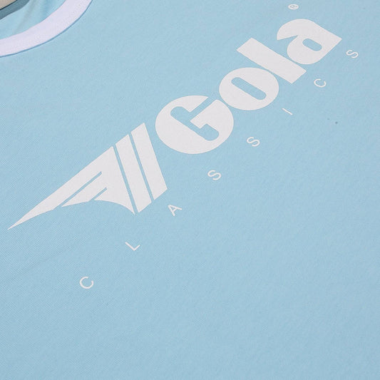 Gola Classics Printed Ringer Tee In Sky Blue - RD1 Clothing