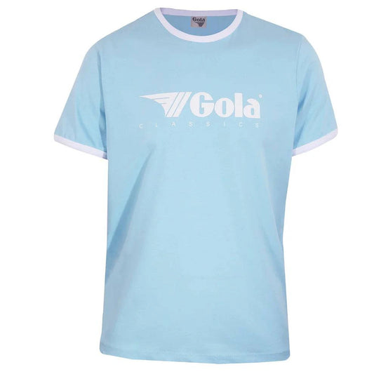 Gola Classics Printed Ringer Tee In Sky Blue - RD1 Clothing