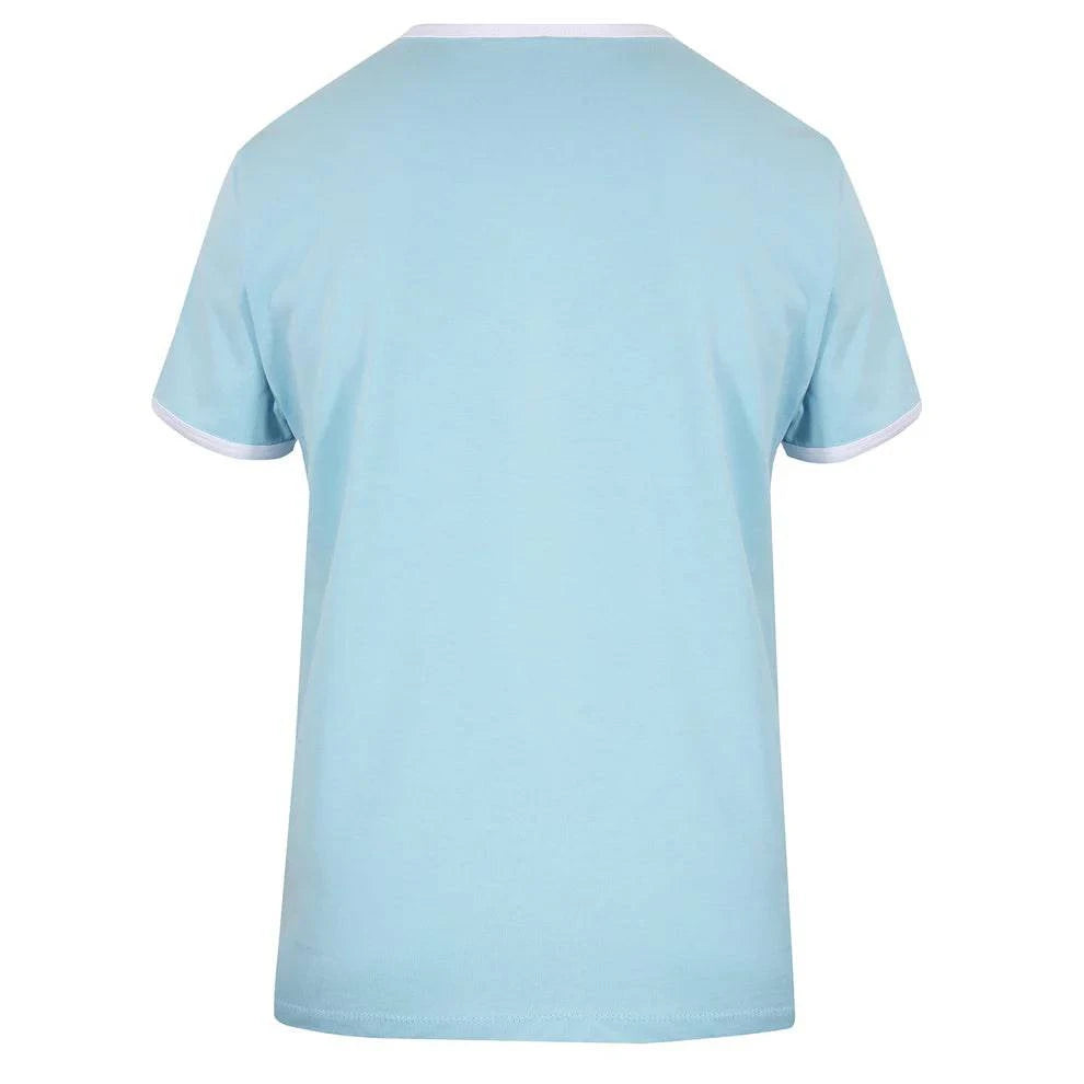 Gola Classics Printed Ringer Tee In Sky Blue - RD1 Clothing
