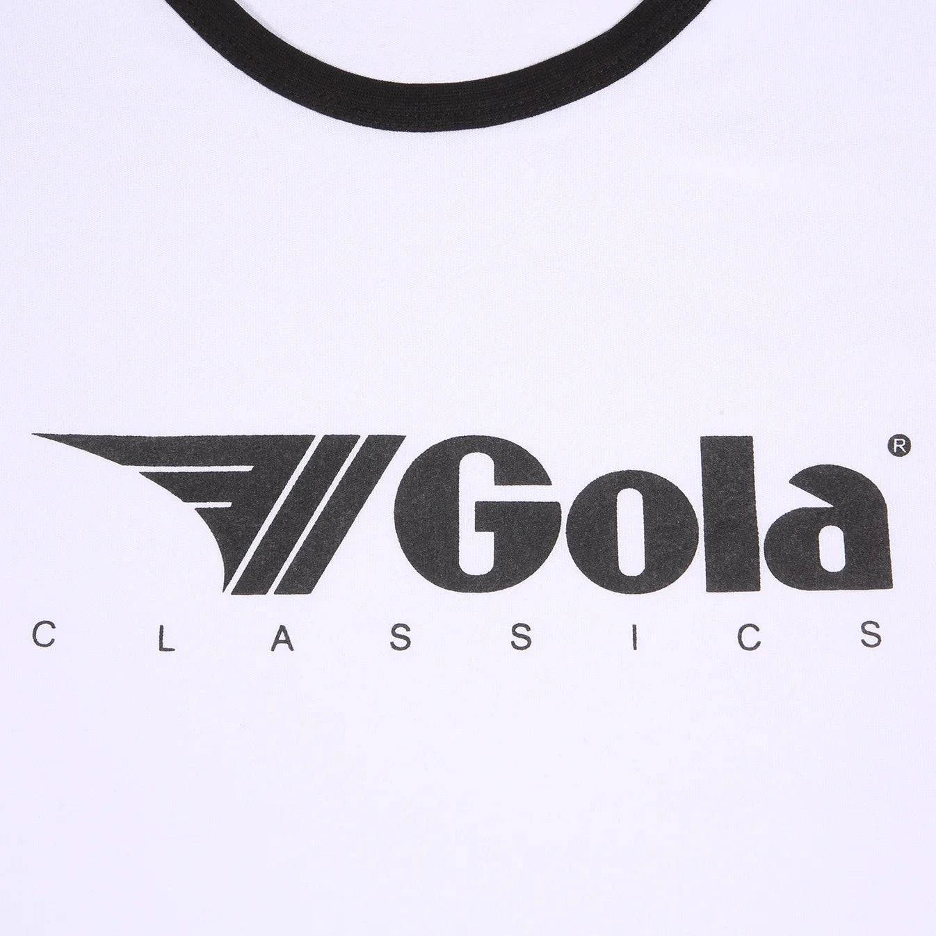 Gola Classics Printed Ringer Tee In White/ Black - RD1 Clothing
