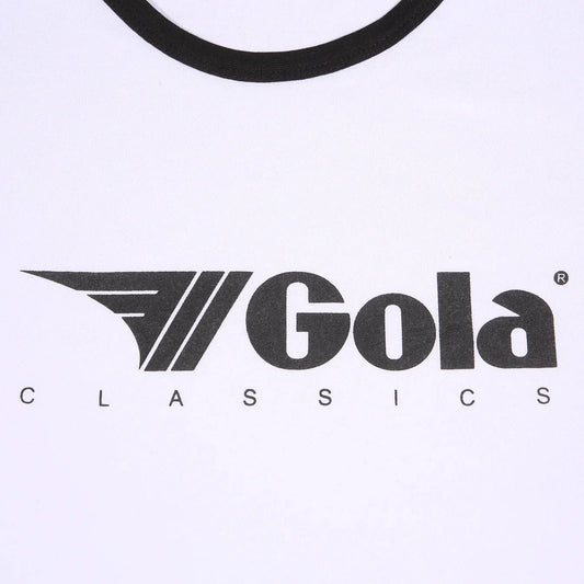 Gola Classics Printed Ringer Tee In White/ Black - RD1 Clothing