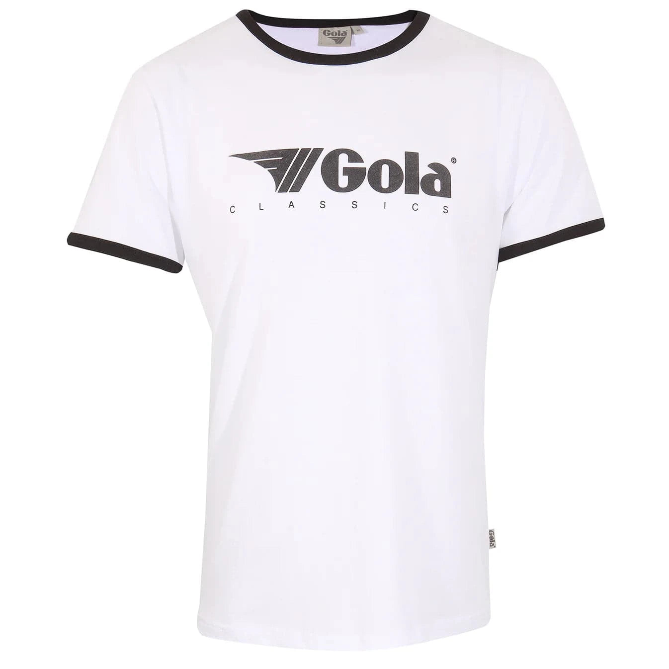 Gola Classics Printed Ringer Tee In White/ Black - RD1 Clothing