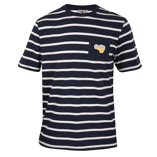 Gola Navy Striped T-Shirt with Embroidered Logo - RD1 Clothing