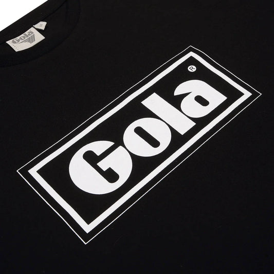 Gola Classics Text Box Printed T-Shirt In Black/ White - RD1 Clothing