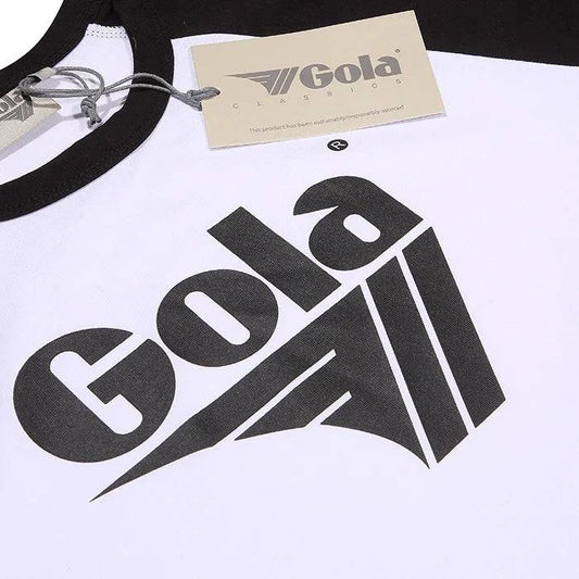 Gola Logo Print Varsity Black/White Long Sleeve T-Shirt - RD1 Clothing