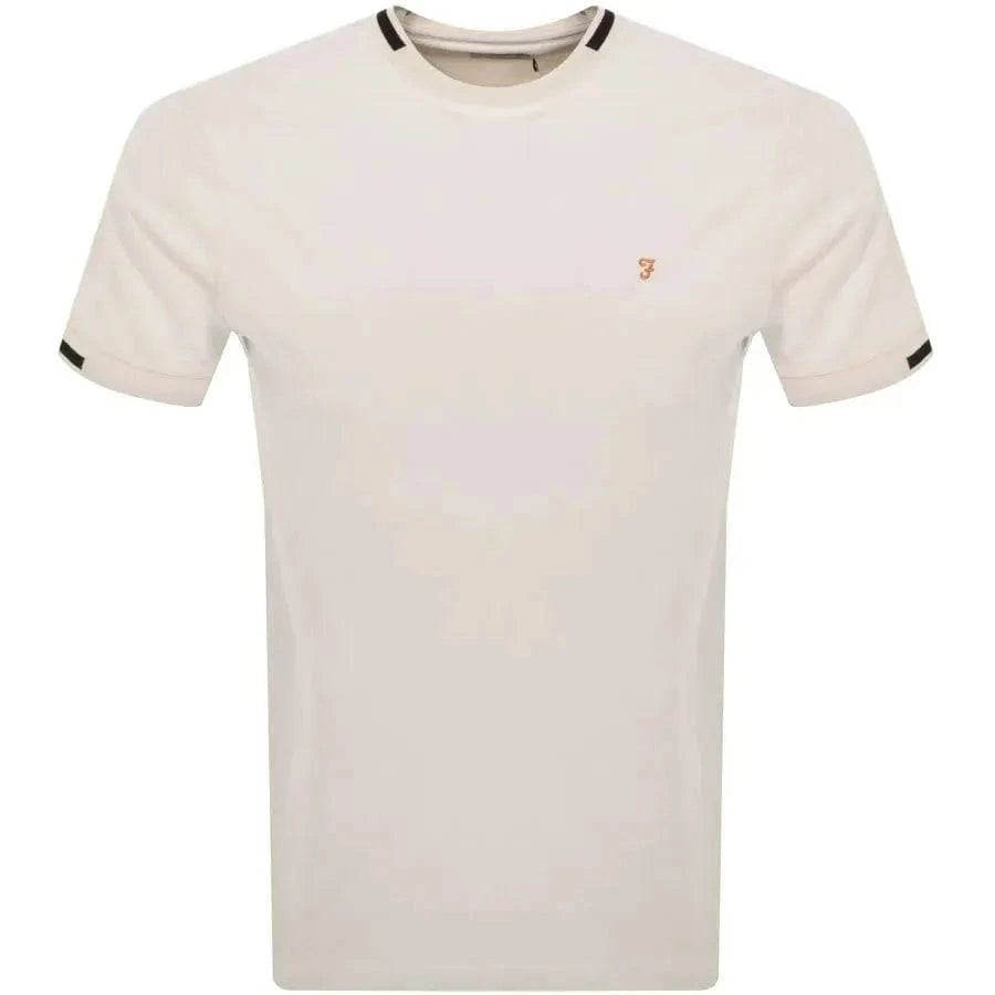 Farah Bedingfield Tipping Tee In Ecru - RD1 Clothing