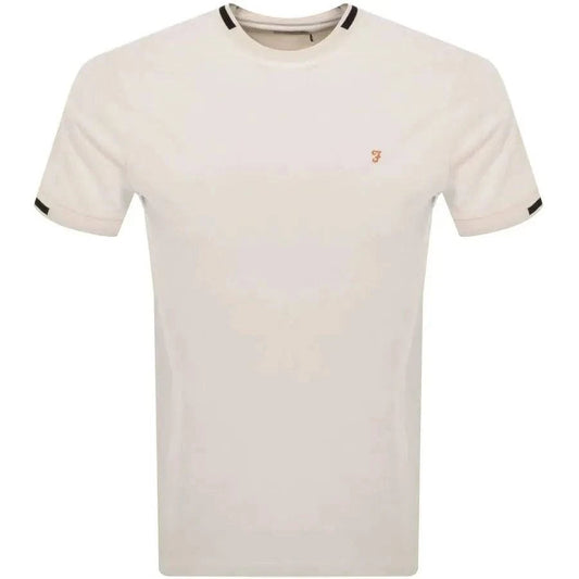 Farah Bedingfield Tipping Tee In Ecru - RD1 Clothing