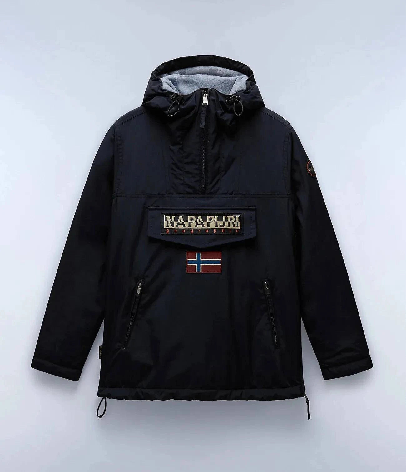 Napapijri Rainforest Pocket Anorak Jacket In Black - RD1 Clothing