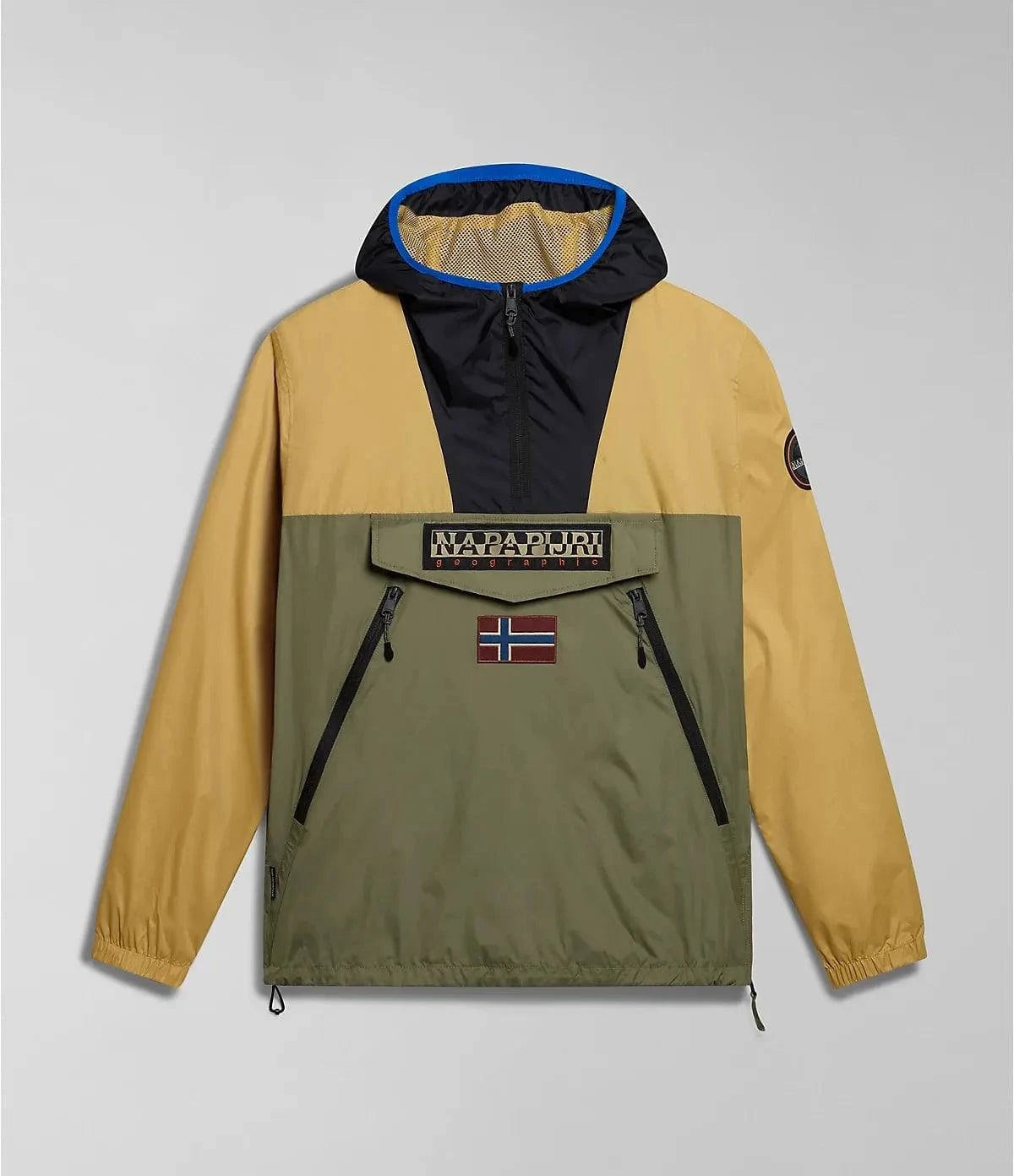 Napapijri Rainforest Ripstop Anorak Jacket Green/Beige/Black