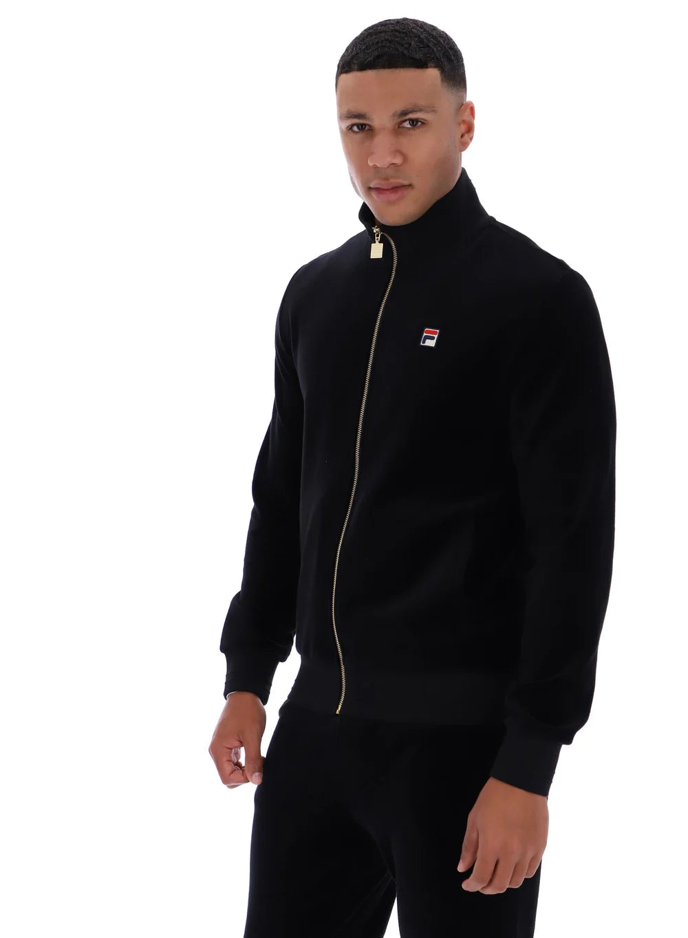 Fila Gold Nero Velour Track Top Black