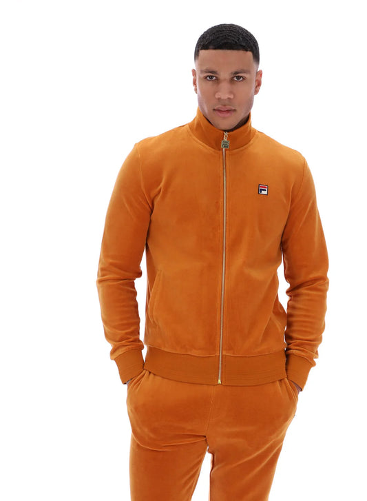 Fila Gold Nero Velour Track Top Pumpkin Spice
