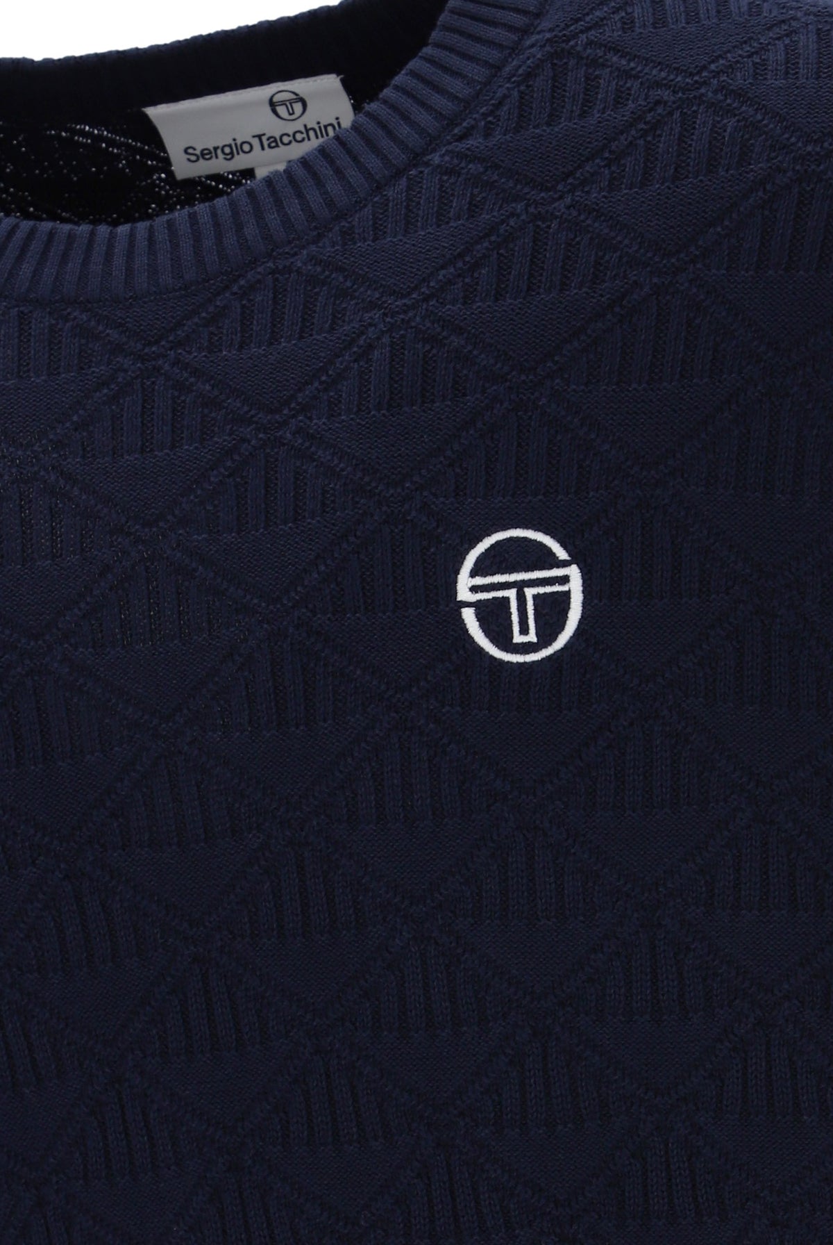 Sergio Tacchini New Berto Crewneck Knitted Jumper Navy/Gardenia