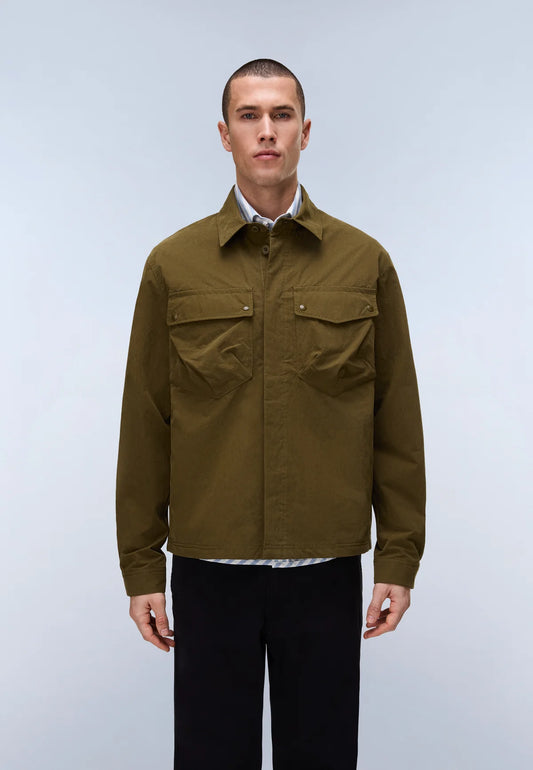 Napapijri Leoras Overshirt Dark Olive - RD1 Clothing