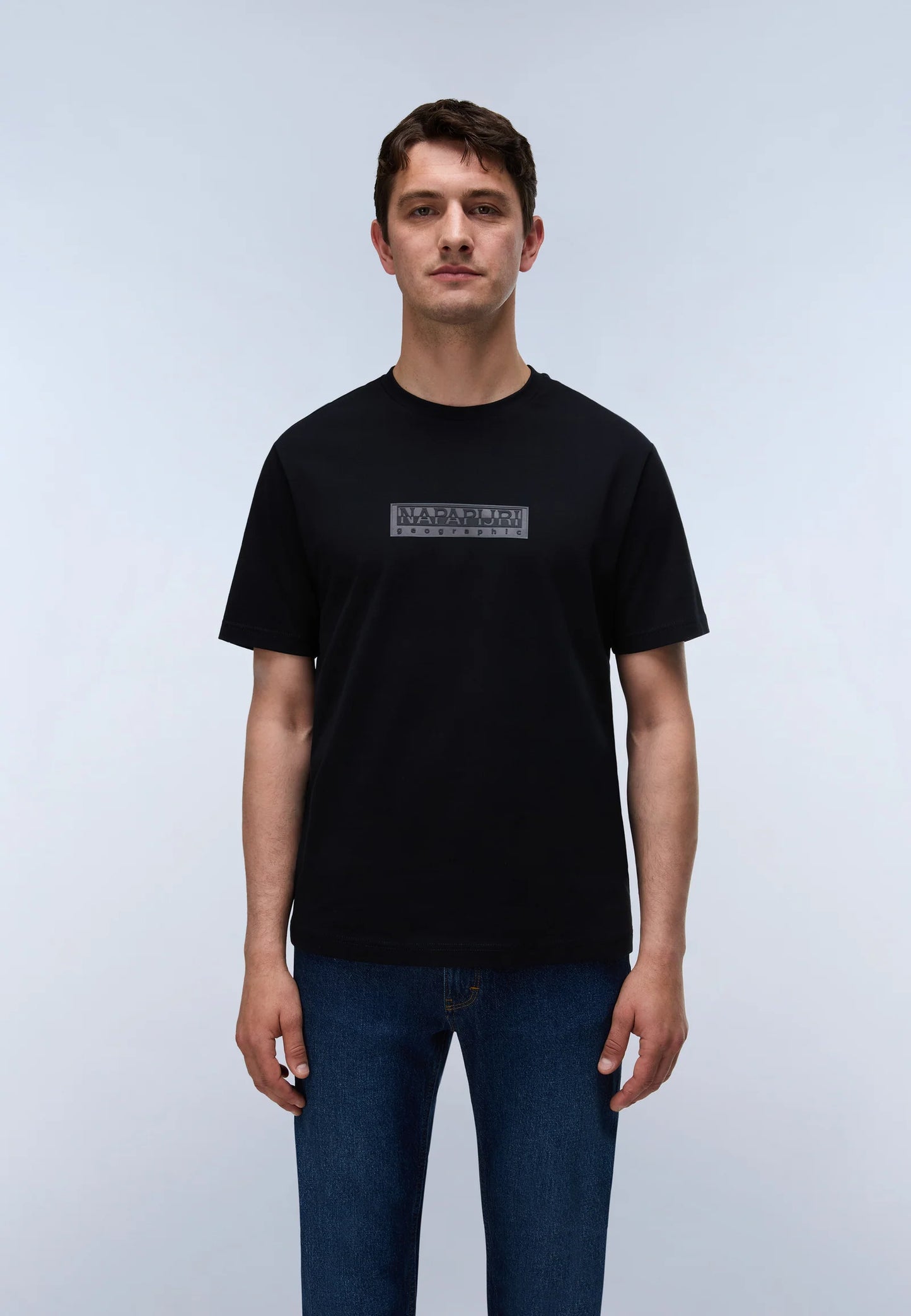 Napapijri Box Logo T-Shirt Green Black Beauty