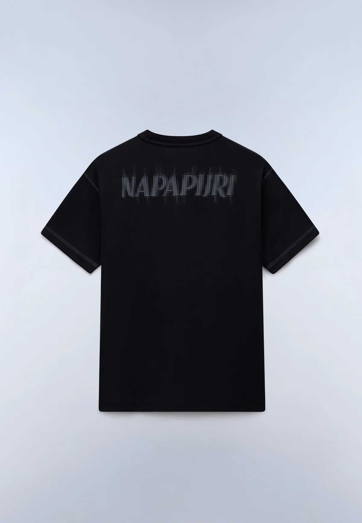 Black Napapijri S-Umbra T-Shirt displayed from the back, featuring a simple design and casual fit.