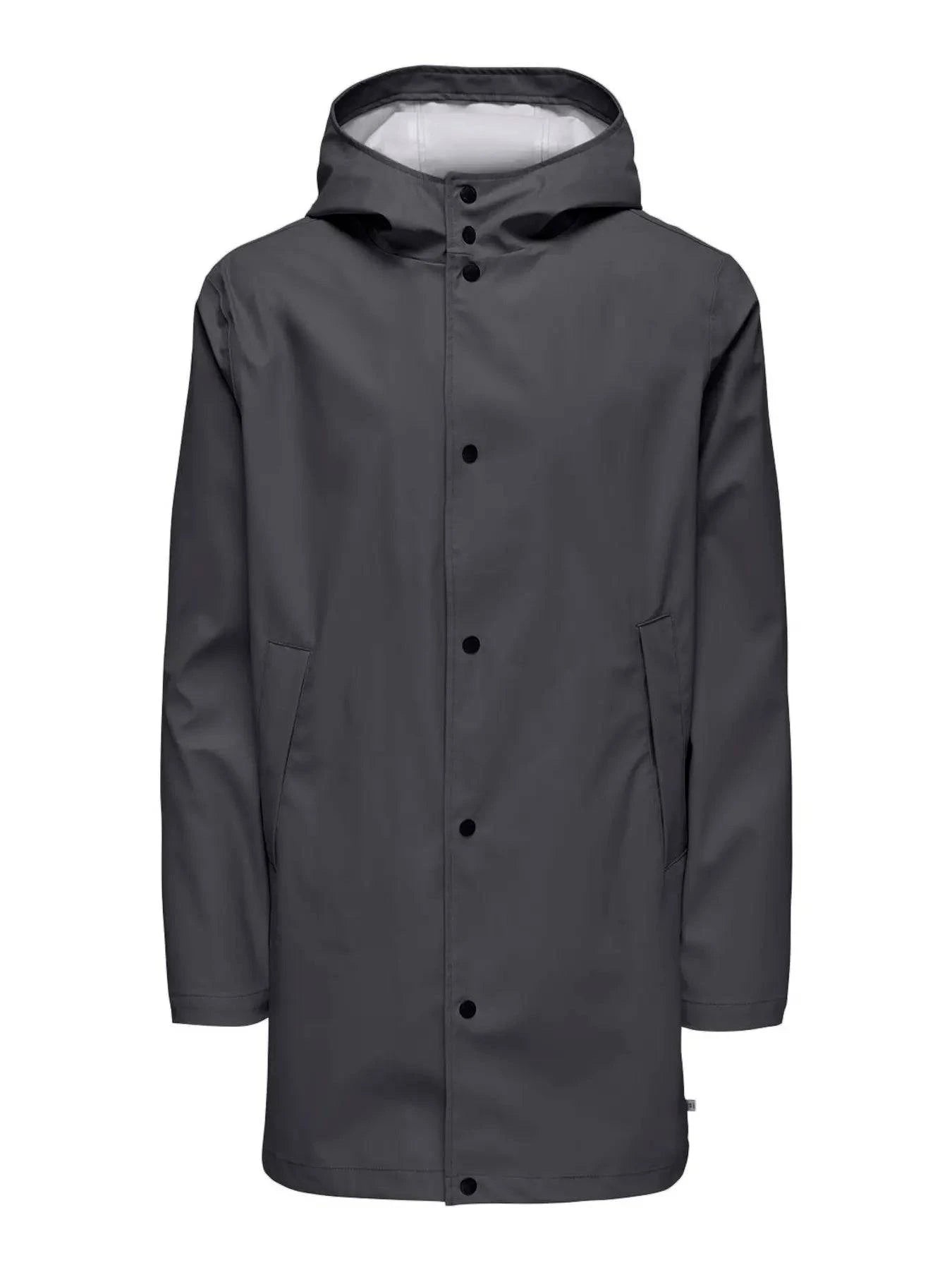 Only and Sons Onsluca Rain Coat Grey - RD1 Clothing