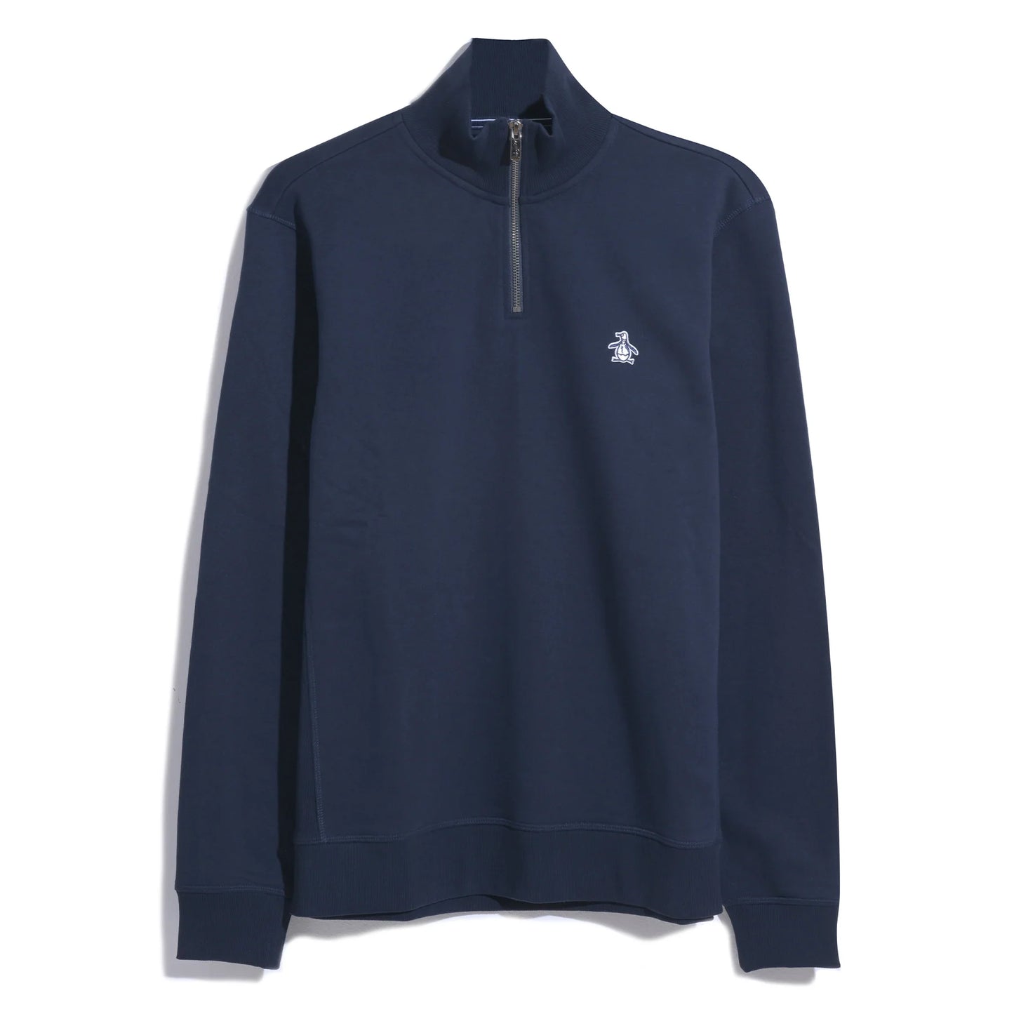 Originial Penguin Cotton Quarter Zip Sweatshirt in Dark Sapphire
