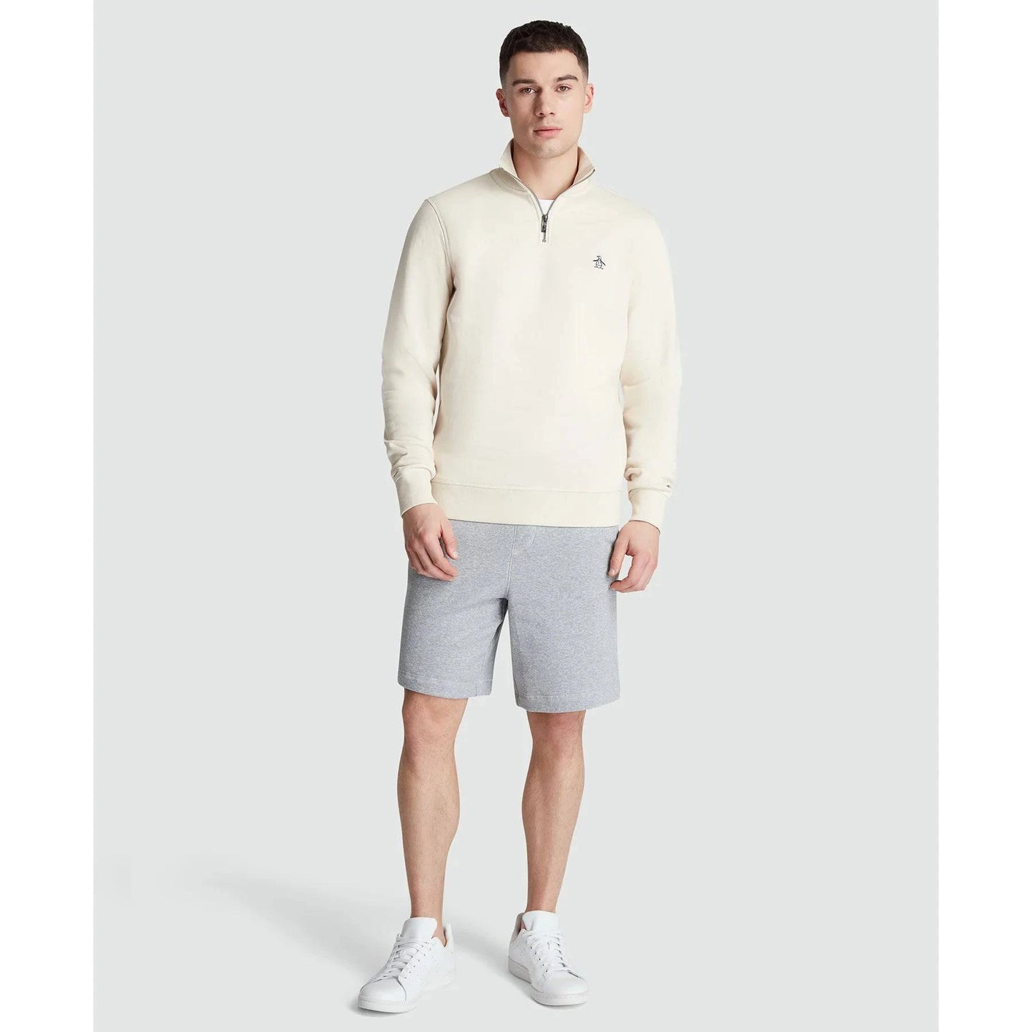 Original Penguin Fleece Quarter Zip Sweatshirt In Birch - RD1 Clothing