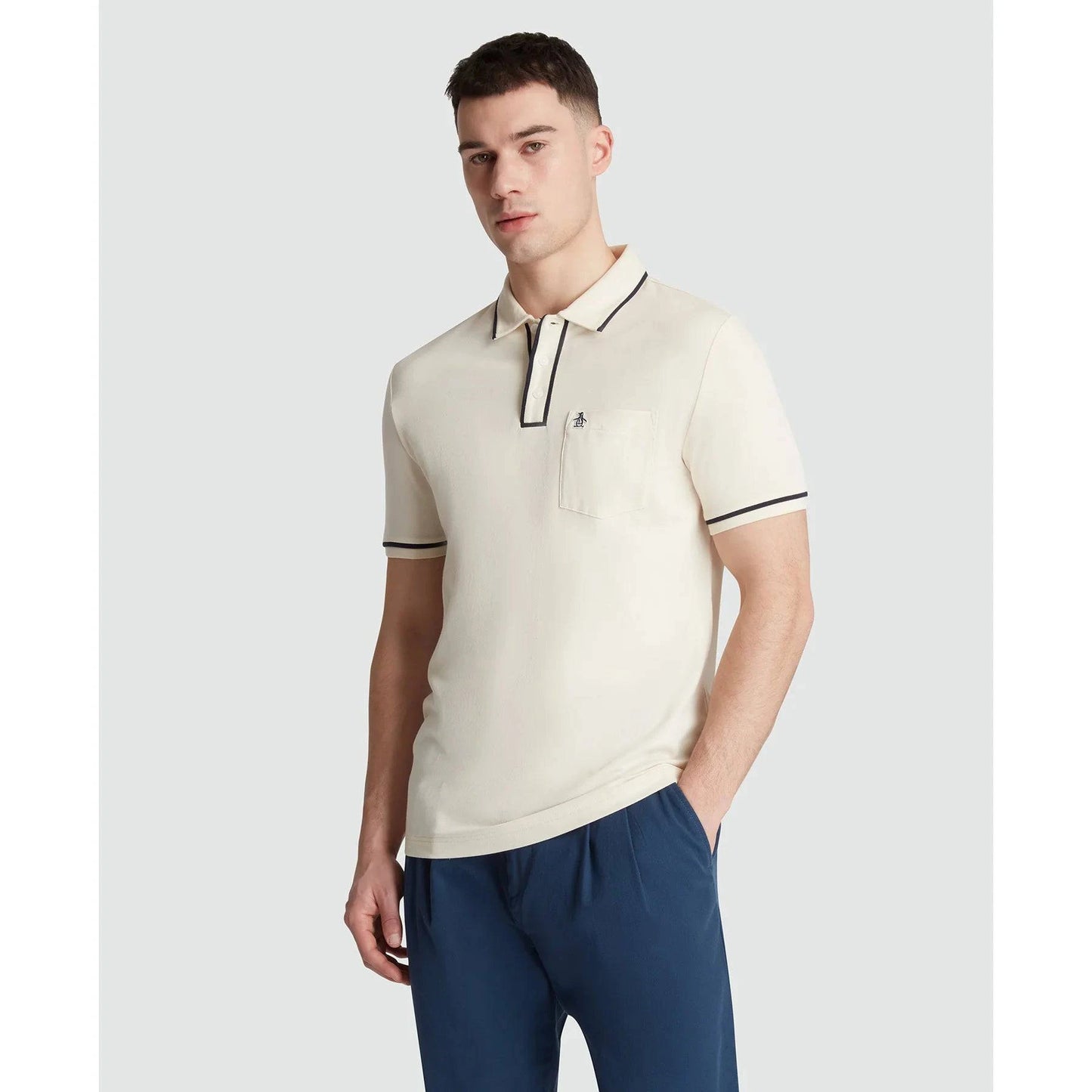 Original Penguin Pique Short Sleeve Polo Shirt In Birch - RD1 Clothing