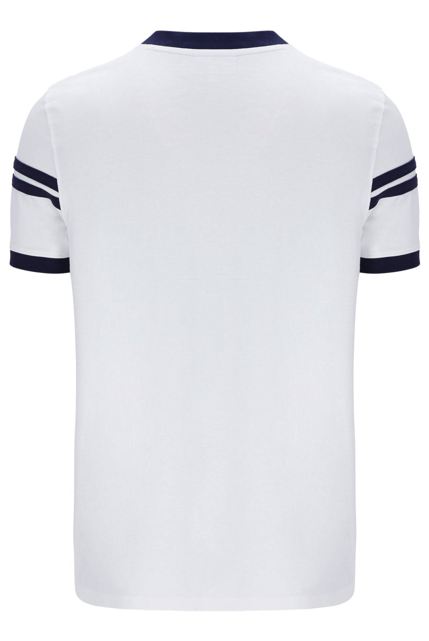 Sergio Tacchini Orion Davis Ringer Tee In White/Maritime Blue - RD1 Clothing
