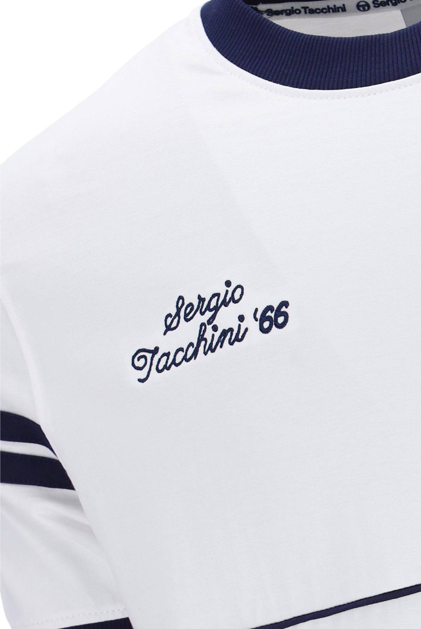 Sergio Tacchini Orion Davis Ringer Tee In White/Maritime Blue - RD1 Clothing