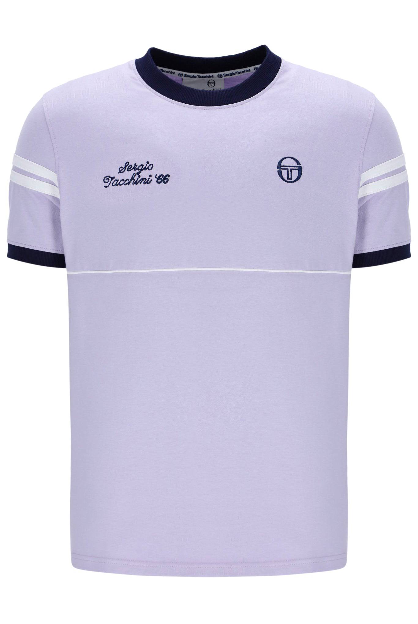 Sergio Tacchini Orion Davis Ringer T-Shirt In Thistle/Maritime Blue/White - RD1 Clothing