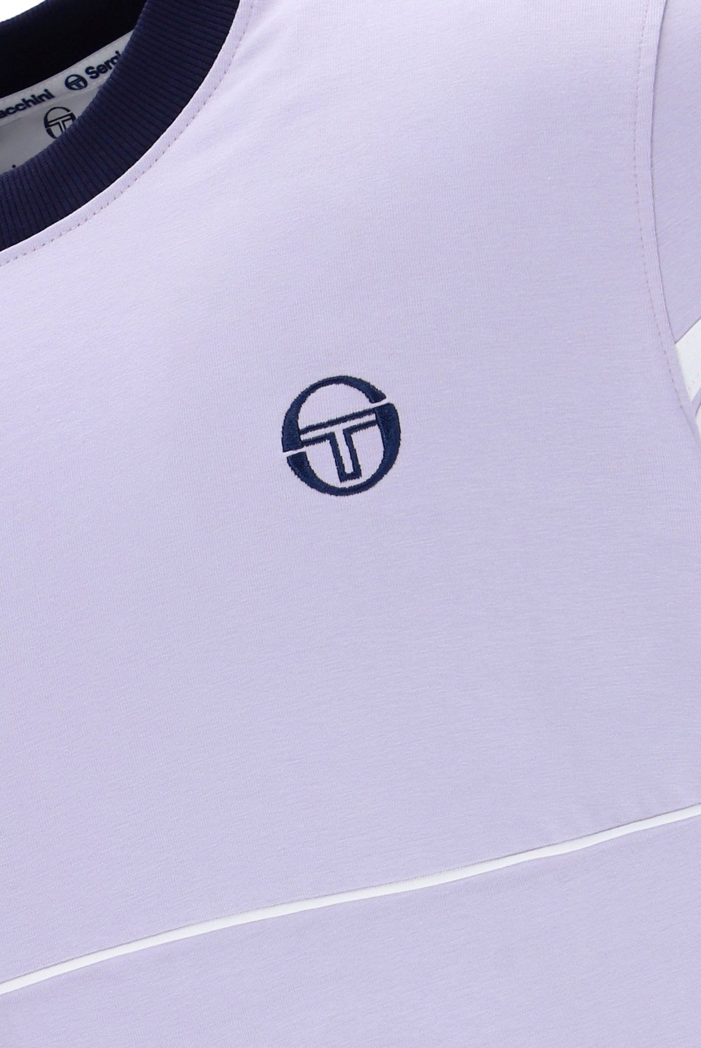 Sergio Tacchini Orion Davis Ringer T-Shirt In Thistle/Maritime Blue/White