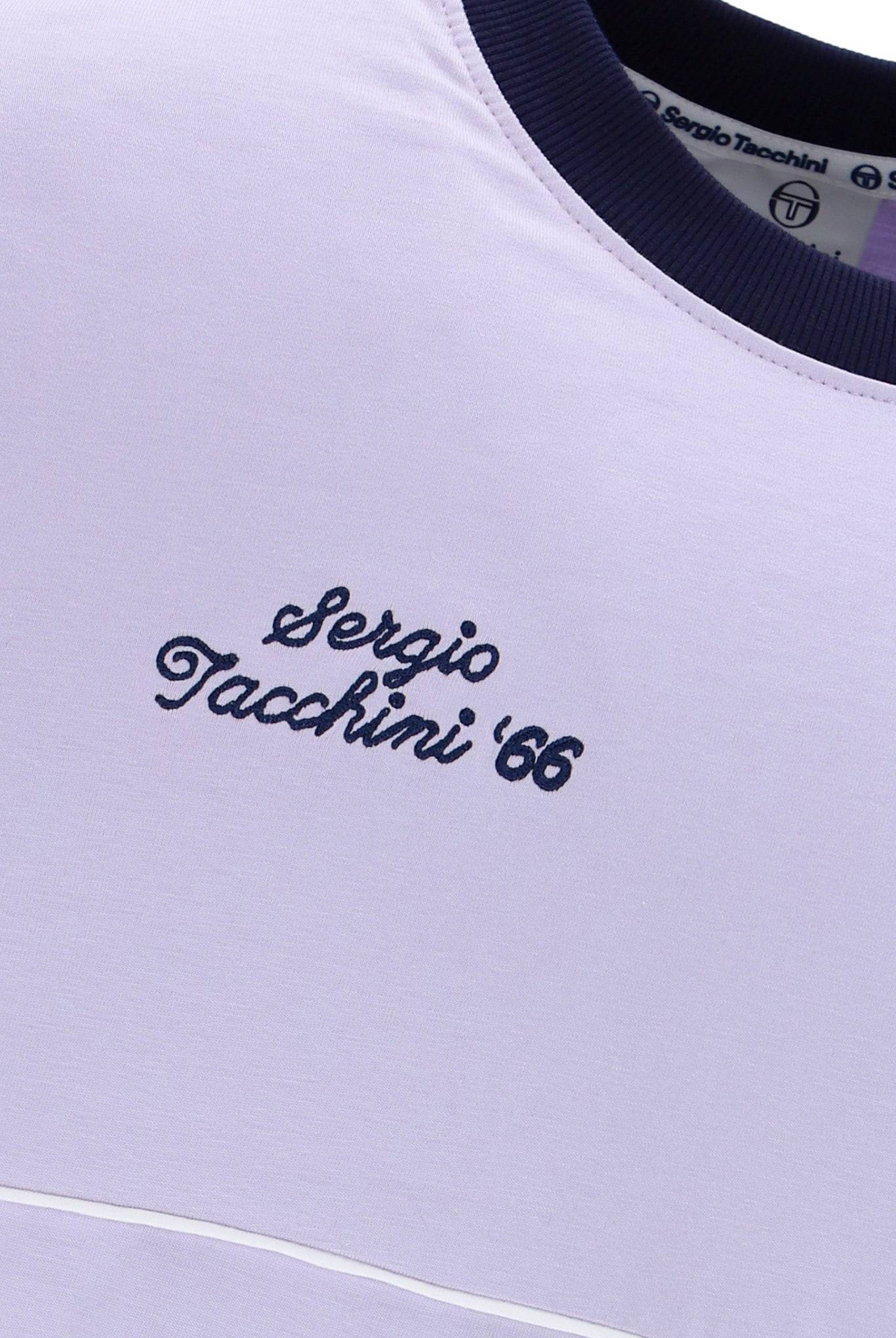 Sergio Tacchini Orion Davis Ringer T-Shirt In Thistle/Maritime Blue/White - RD1 Clothing