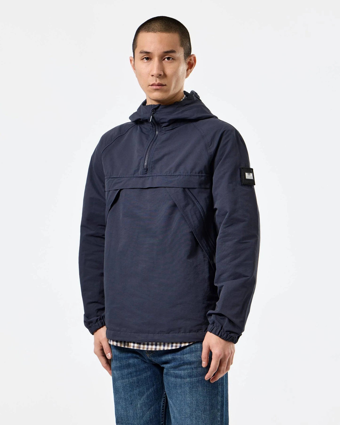 Weekend Offender Wynwood Quarter Zip Overtop Jacket Navy - RD1 Clothing