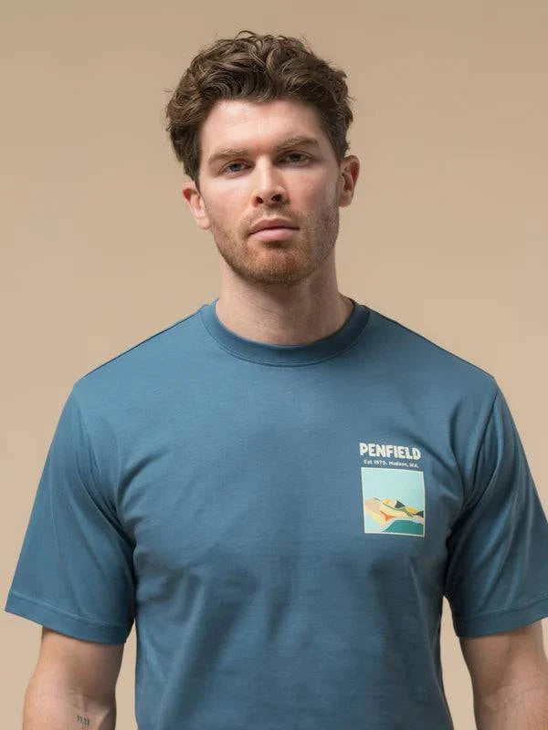 Penfield Block Landscape Graphic T-shirt Blue Fusion - RD1 Clothing
