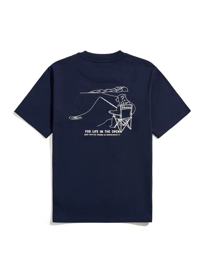 Penfield Fishing Bear T-Shirt Navy