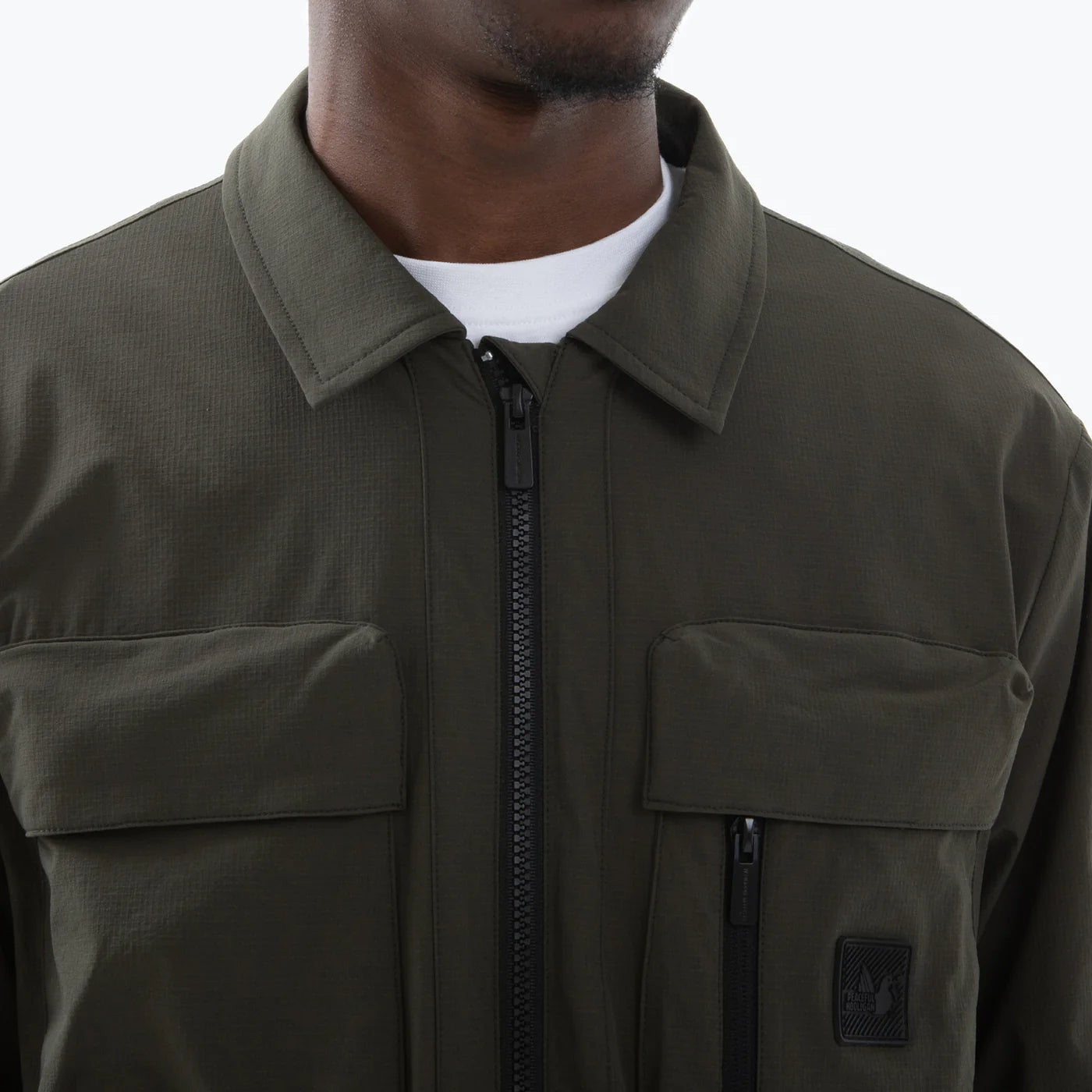 Peaceful Hooligan Hawthorn Overshirt Dark Khaki