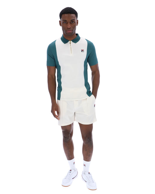 Fila Vintage Pierro Cut and Sew Zip Polo Mediterranea/Gardenia - RD1 Clothing