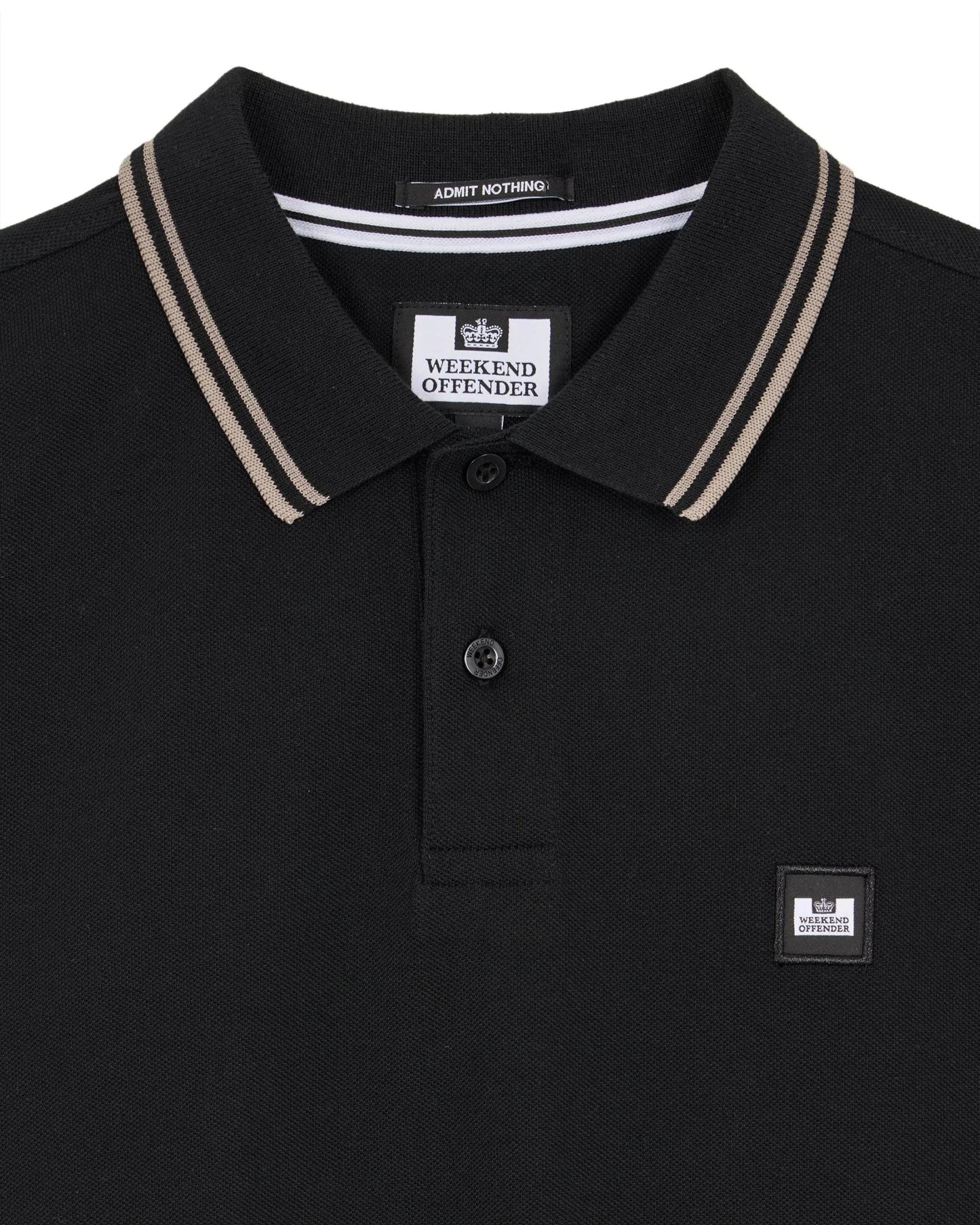 Weekend Offender Levanto Polo Shirt Black/Bark Brown - RD1 Clothing
