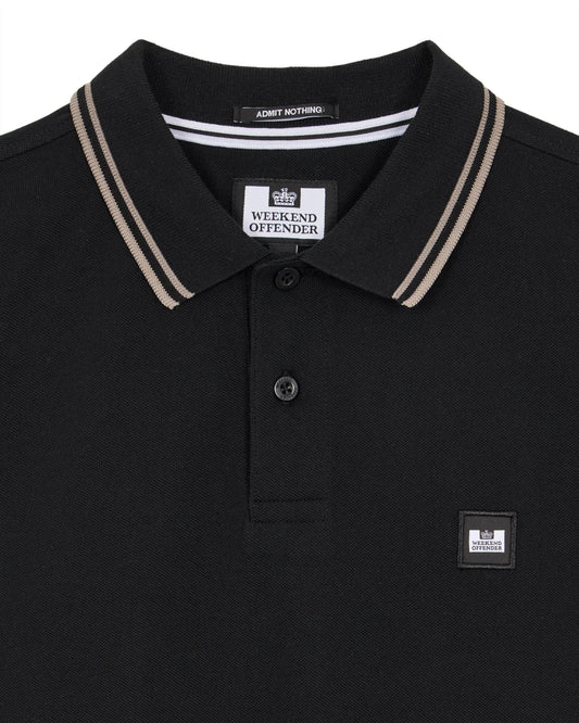 Weekend Offender Levanto Polo Shirt Black/Bark Brown - RD1 Clothing