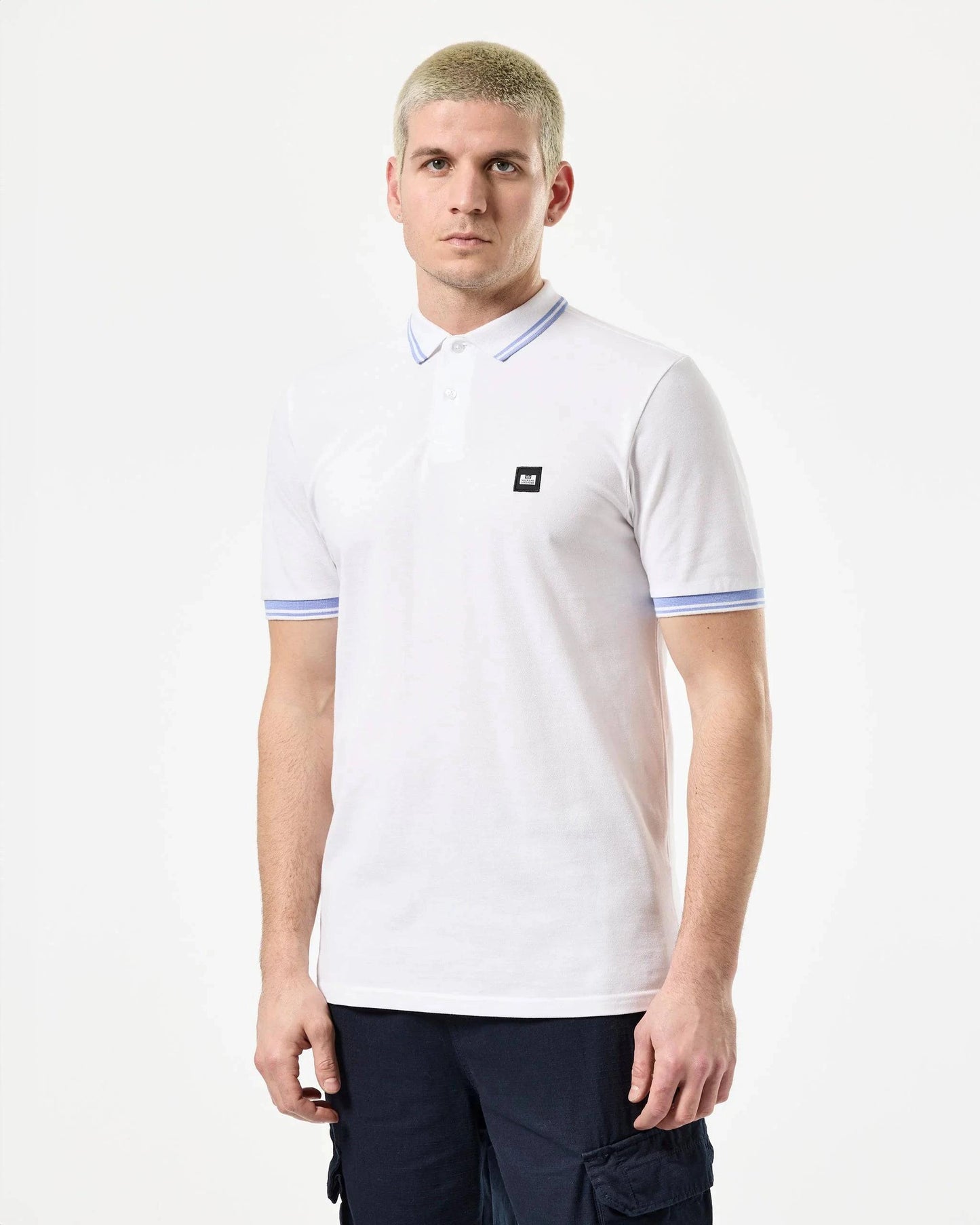 Weekend Offender Levanto Polo Shirt White/Cornflower Blue - RD1 Clothing