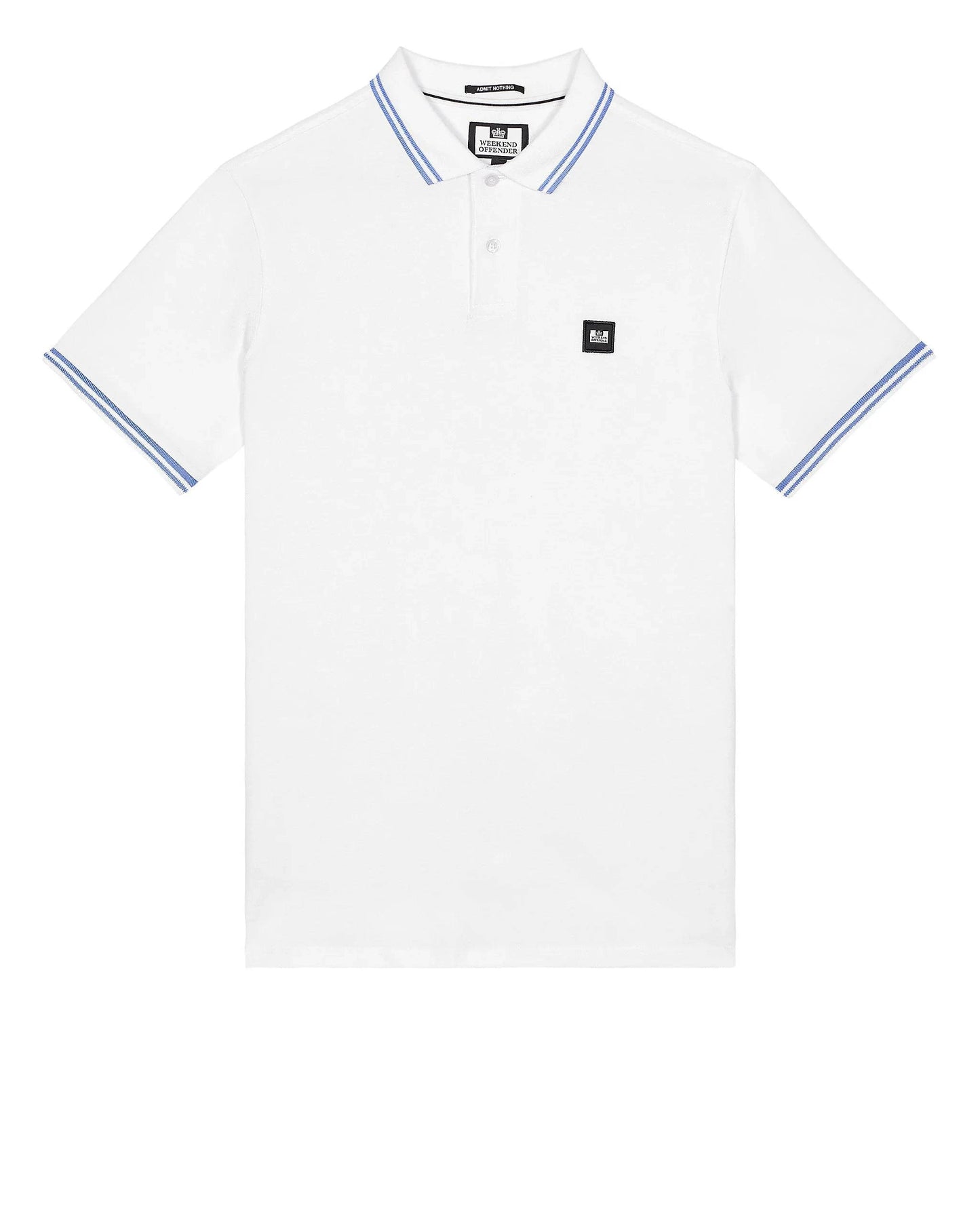 Weekend Offender Levanto Polo Shirt White/Cornflower Blue - RD1 Clothing