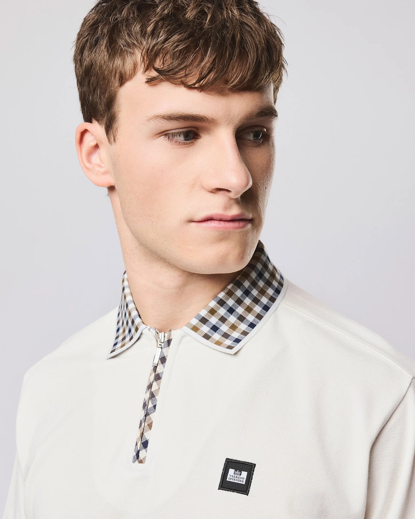 Weekend Offender Tipasa Jacquard Rib Polo Ghost - RD1 Clothing