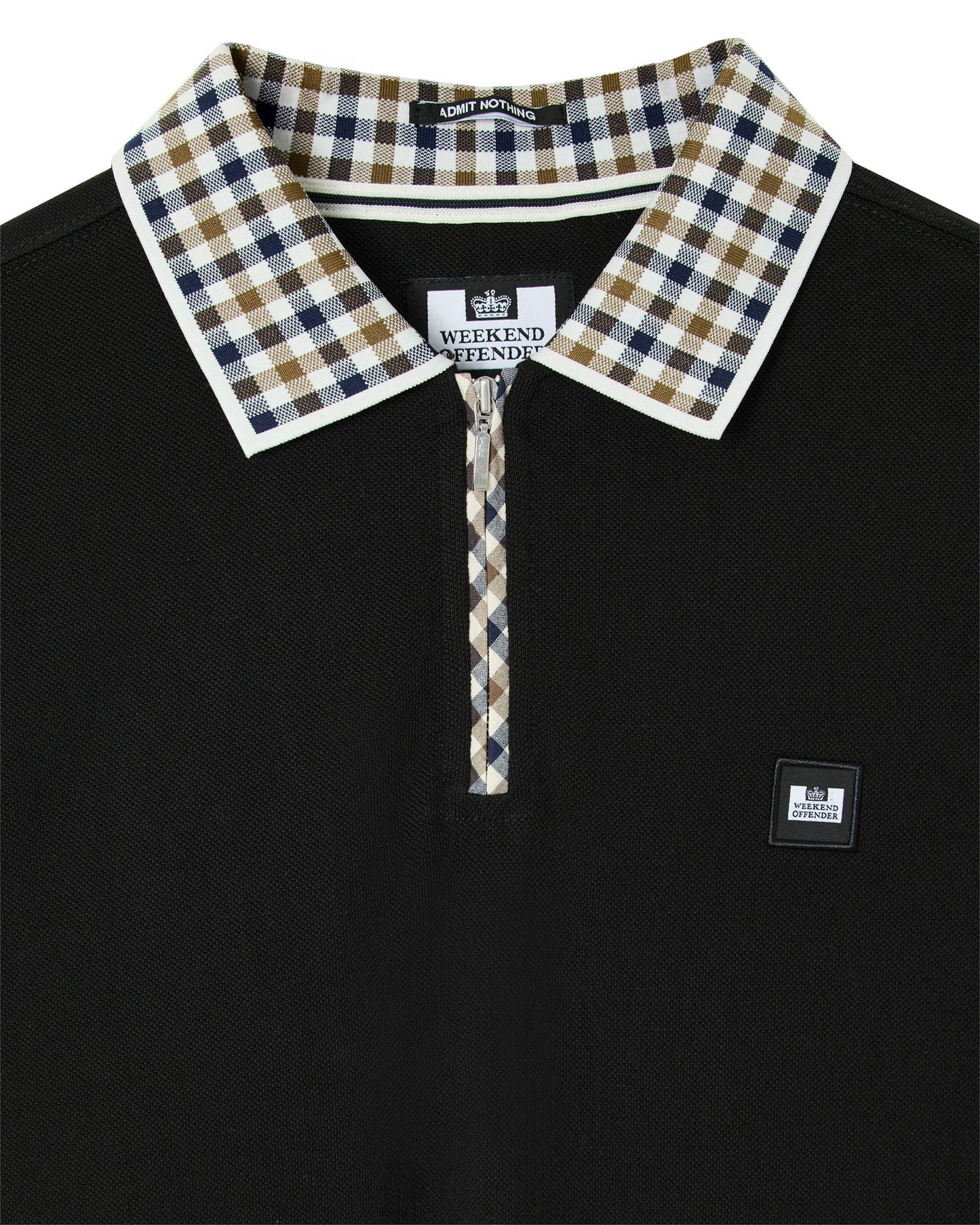 Weekend Offender Tipasa Jacquard Rib Polo Shirt Black