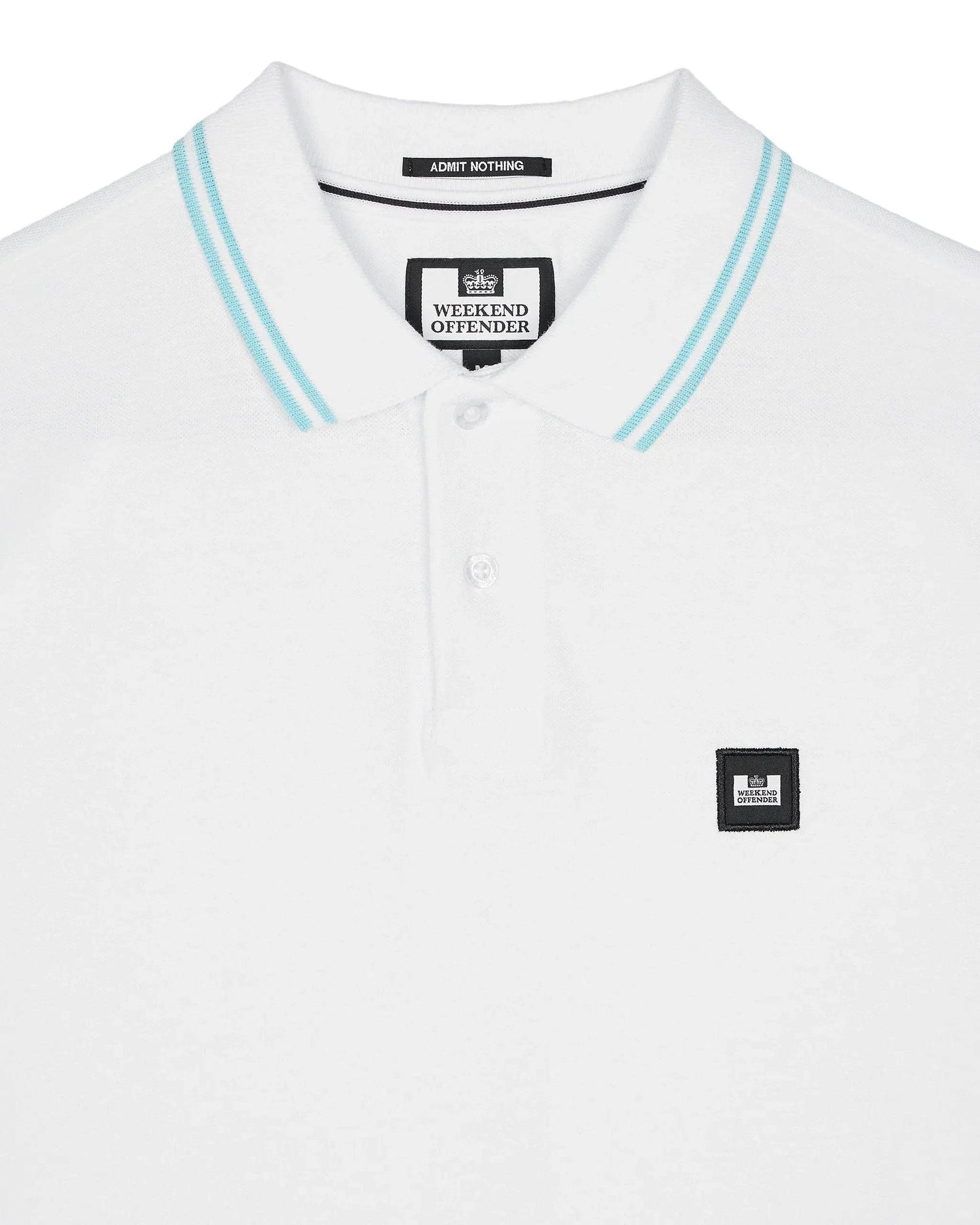 Weekend Offender Levanto Polo Shirt White/Saltwater Blue - RD1 Clothing
