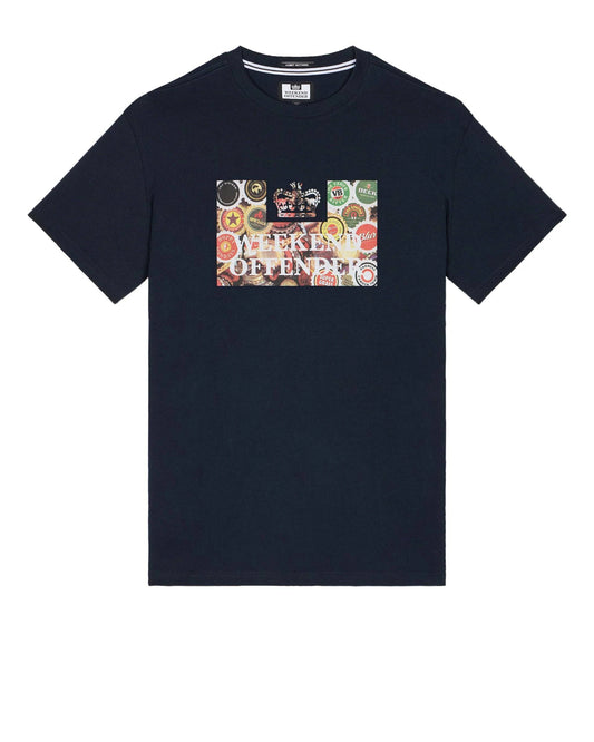 Weekend Offender Caps Graphic T-Shirt Navy - RD1 Clothing