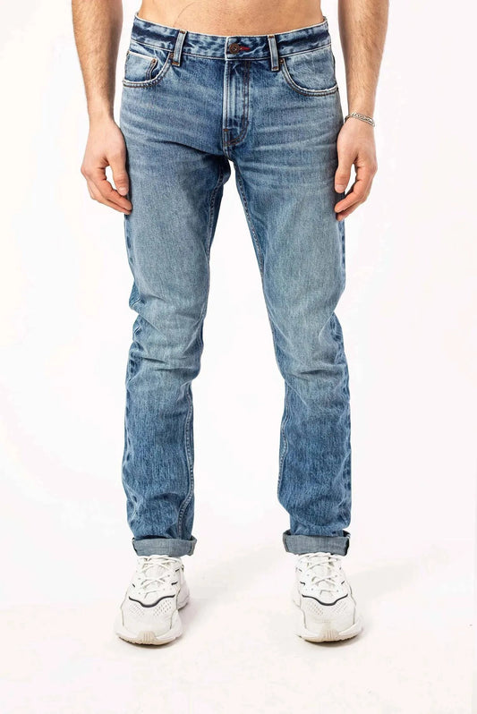 DML Slim Fit Selvedge Jeans In Light Wash